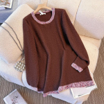 Didelio dydžio moteri&scaron;kas megztas megztinis ilgomis rankovėmis, tinkantis pavasariui ir rudeniui. &Scaron;is dizaino elementas yra stilingas ir gali padaryti, kad atrodytumėte lieknesnis/lieknesnė. 2XL