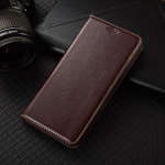 Crazy Horse natūralios odos atverčiamas dėklas-piniginė Samsung Galaxy A11 A21 A21S A31 A41 A51 A71 4G 5G telefonams A11&Genuine Leather kava