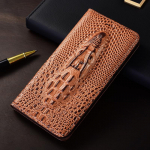 Krokodilo galvos natūralios odos atverčiamas dėklas, skirtas Samsung Galaxy S7 S8 S9 S10 S10e S20 S21 S22 S23 S24 S25 Plus FE Ultra Dangteliai S8&Genuine Leather ruda