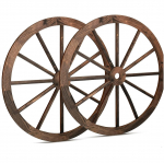 2 vnt. vežimo ratų dekoracijos Medinės Vakarų kaubojų vakarėlio dekoracijos Vintage Rustic Vežimo rato medinis vežimėlio ratas Barui, garažui
