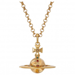 Vivienne Westwood Naujas Mažas Orb Didelis Saturnas Skaidrus Rutulys Pakabukas Karoliai Unisex karoliai Žalvaris Auksas 63020096R001R001 Box