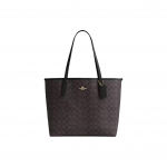 Coach City 33 Logotipo Plok&scaron;telė Magnetinis Užsegimas Rankinė Moteri&scaron;ka rankinė Juoda Ruda CV976-IMXAQ Basic Set (Bag+Dust Bag)