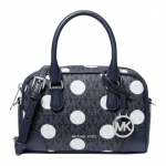 Michael Kors MK Thompson apvalus ta&scaron;kuotas dirbtinės odos rankinė per petį mini moteri&scaron;ka rankinė tamsiai mėlyna balta 35S5S7OC0N-NAVY Basic Set (Bag+Dust Bag)