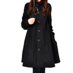 Moterų mados žiemos &scaron;iltas &scaron;ik&scaron;nosparnis ilgas paltas Laisvas megztinis Striukė Trench Coat Plus Size L juoda