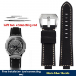 Modifikuotas karvės odos laikrodžio dirželis, skirtas Casio G-SHOCK GM-2100 GA2100 GA-2100 GM110 GA-110/120 GD-110, 24x16mm 24mm-16mm gray