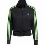 Adidas Originals Adicolor Classics Firebird Sportinis su dryžuotu logotipu Užsegamas užtrauktuku Stovintis apykaklės Trumpomis rankovėmis &Scaron;varkas Moteri&scaron;ki &scaron;varkai JX7868 L black