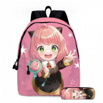 Mokyklinė kuprinė vaikams su derančiu pie&scaron;tukų dėklu, su spausdintu animacinio filmo dizainu, lengva, kvėpuojanti, pagaminta i&scaron; Oksfordo audinio, 5-6 klasėms Backpack Pencil Case pink