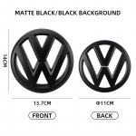 2 vnt. Automobilio priekinių grotelių ženklelis, bagažinės emblema, lipdukas, skirtas VW Volkswagen Golf 6 golf6 2009-2013 MK6 matinė juoda spalva