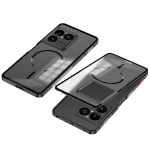 Magnetinis dėklas Sony Xperia 1 VIII dėklui, su MagSafe, aliuminio lydinio metalinis rėmelis, matinė skaidri akrilo dangtelis Sony Xperia 1 VIII juoda