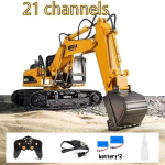 Huina 550HD 1:14 lydinio 21 kanalo nuotolinio valdymo ekskavatorius, metalinė versija, 2,4 GHz belaidis, didelė statybinė transporto priemonė, ekskavatoriaus žaislai