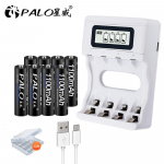 PALO 8vnt 1.2v AAA 3A NIMH 1100mah AAA Baterija Įkraunama aaa Batteria ni-Mh baterija įkraunama su AA įkrovikliu LCD ekranas
