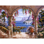 Deimantinis dažymas kryželiu Deimantinis siuvinėjimas Apvalus grąžtas Deimantas namų dekoravimui Gražus sodas 20X30CM