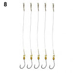 Kar&scaron;tas stilius 5 vnt nuo įkandimo nerūdijančio plieno vielos lyderis žvejybos įtaisai kabliukai linijos reikmenys 8*