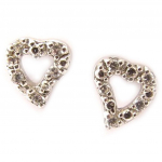 Les Tr&eacute;sors De Lily [C4576] - Boucles Argent 'Love Desire' Blanc