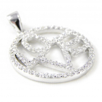 Les Tr&eacute;sors De Lily [H0473] - Pendentif Argent 'Love' Blanc argent&eacute; (rhodi&eacute;) - 22 mm