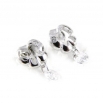 Altesse [H3315] - Boucles argent 'Papillon Lumi&egrave;re' blanc