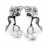 Les Tr&eacute;sors De Lily [J3863] - Boucles argent 'Fairy Dreams' blanc