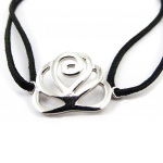 Les Tr&eacute;sors De Lily [J4082] - Bracelet Argent 'Flora' noir sidabras