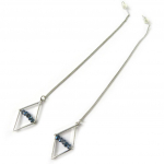 Les Tr&eacute;sors De Lily [N8309] - Boucles Cr&eacute;ateur 'Navajos' bleu argent&eacute; sidabras
