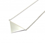 Les Tr&eacute;sors De Lily [P4369] - Collier Argent 'Triangles' argent&eacute; (rhodi&eacute;) - 45 cm 25x12 mm