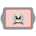 Les Tr&eacute;sors De Lily [Q3780] - Plateau m&eacute;tal 'Happy Dog' (bouledogue) - 35x25 cm pilka