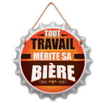 Les Tr&eacute;sors De Lily [Q7094] - Plaque bois 'Messages' marron (Capsule - Tout travail m&eacute;rite sa bi&egrave;re) - 19x19 cm ruda