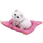 Mom & Me Animal Doll Pliu&scaron;inis miegančių kačių žaislas su garsu vaikų gimtadienio dovana geltona