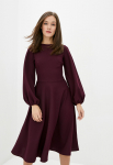 Suknelė pūstomis rankovėmis ISSA Plus XL elektrine violetine spalva