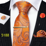 Barry.Wang vyri&scaron;kų kaklarai&scaron;čių segtukas Boutonniere Hanky ​​rankogalių sąsagos Paisley solid &scaron;ilko kaklarai&scaron;čio rinkinys, skirtas vestuvių vakarėliui N-5188