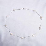 Barokiniai natūralių perlų karoliai moterims su 925 sterlingų sidabro grandinėle 6&ndash;7 mm gėlo vandens perlų madingi papuo&scaron;alai 45cm balta