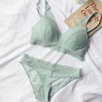 Nauji moteri&scaron;ki 4 spalvų apatiniai prancūzi&scaron;ki be laidų itin ploni bralette, seksualūs nėriniai, trikampio formos puodeliai Push Up liemenėlės rinkinys Medvilninė liemenėlė ir kelnaitės M