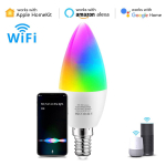 AIMENGTE MFI Homekit RGB LED Smart WiFi lemputė 110V/220V Siri Balso valdymas, skirtas Apple Home Kit App Alexa Google Home E14-5W