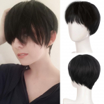 Lupu Korte Rechte Jongen Cosplay Pruiken Anime Zwart Bruin Wit Natuurlijke Fake Valse Haar Partij Pruik Voor Mannen Hoge Temperatuur fiber