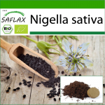 SAFLAX Ekologi&scaron;ki &ndash; Juodieji kmynai &ndash; 300 sėklų &ndash; Su vazoniniu substratu geresniam auginimui &ndash; Nigella sativa