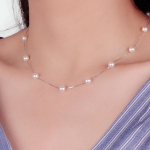 ANENJERY 12 Vnt. 6mm Pearl Box Chain Choker Kaklo papuo&scaron;alas kolye collares bijoux femme