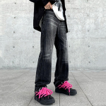 Vyri&scaron;ki negabaritinės 5XL Y2K juodos džinsinės tiesios kelnės Laisvalaikio kelnės Vyri&scaron;kos korėjieti&scaron;kos hiphopo gatvės apranga Vintažinis plačiomis kojomis Baggy džinsai vyrams