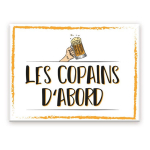 Les Tr&eacute;sors De Lily [A3632] - Magnet c&eacute;ramique 'Les Copains d'Abord' blanc bi&egrave;re - 8x6 cm įvairiaspalvis