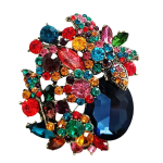 Les Tr&eacute;sors De Lily [R8514] - Broche Cr&eacute;ateur 'Sissi' multicolore - 60x50 mm