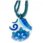 Les Tr&eacute;sors De Lily [R5254] - Collier nacre 'Vahin&eacute;' bleu - 53 mm mėlyna