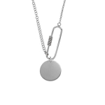 Les Tr&eacute;sors De Lily [R5452] - Collier Argent artisanal 'Cl&eacute;opatra' argent&eacute; (rhodi&eacute;) - 15 mm (trombone)