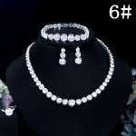 CMM 4PS prabangus rinkinys vestuviniai papuo&scaron;alai karoliai žiedas auskarai apyrankė safyro spalvos/rubino spalvos cirkonis