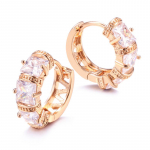 Kinel blizgūs kvadratiniai kubiniai cirkonio auskarai moterims