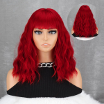 LISI HAIR Sintetiniai perukai &bdquo;Long Bob&ldquo; moterims kasdieniam ne&scaron;iojimui Juodi ir rudi ilgabangiai perukai su kirpčiukais, kar&scaron;čiui atsparaus pluo&scaron;to &bdquo;Cosplay&ldquo; plaukams 30cm