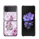 Telefono dėklas Samsung Galaxy Z Flip3 5g Galiniai dėklai Samsung Z Flip Capa Black Shell Fundas Rose Pink Purple Bling Pattern For Samsung Z Flip