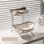 Paprasta vaisių lėk&scaron;tė kelių sluoksnių &scaron;viesi prabangi keraminė vaisių lėk&scaron;tė, geros i&scaron;vaizdos gera gaminio džiovintų vaisių lėk&scaron;tė galvanizuota Yuanbao saldainių lėk&scaron;tė