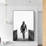 Juoda balta mados moters nuotraukos Miss Coco Canvas Tapyba Sienų Menas Bikini Seksuali moteris Plakatai Kra&scaron;tovaizdžio pie&scaron;iniai Svetainė 21cm&times;30cm NoFrame