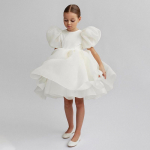 Europos vaikų bestseleris | White Fairy Tale Puff Sijonas | Kvėpuojantis tinklinis audinys | 3-12 metų princesės suknelė | Sertifikuota CE 140cm