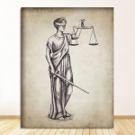 Plakatai ir spaudiniai Teisingumo svarstyklės Advokatas Dovanos Menas Drobė Tapyba Advokatas Biuras Sienų dekoras Advokatė Lady Justice Law Patentas be rėmelių 50*70cm