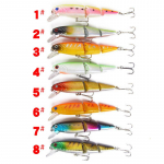8 vnt Trijų dalių nuskendęs žuvies masalas su blizgučiu kietu masalu 11,5 cm / 15 g 8PCS