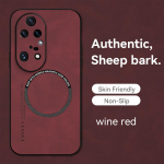 Vintage Fluff odos magnetinis mink&scaron;tas dėklas, skirtas Huawei Mate 50 40 30 Honor 8X 9X 10 20 Lite 30 50 60 70 90 Nova 11 10 9 P60 P50 P40 P30 Pro Magsafe Cover Honor 90 Pro raudona